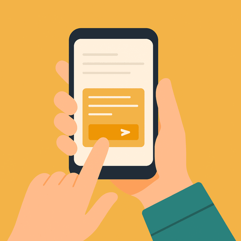 Hand using smartphone email form – use ChatGPT to write emails